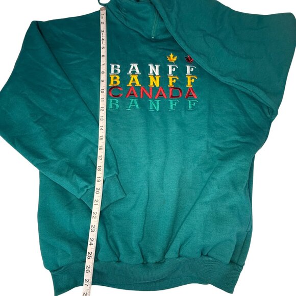Vintage Banff Canada Sweatshirt Embroidered Ruched Mock Neck Super Shirt Large - Picture 12 of 12